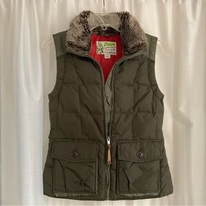 Eddie Bauer Goose Down Vest SZ XS Olive Green Yukon Model